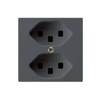 Steckdose kallysto 2×T23 anthrazit mit Steckklemmen