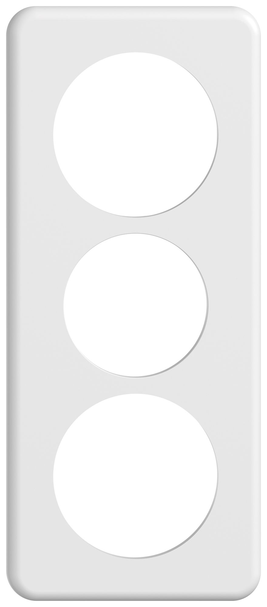 UP-Abdeckplatte STANDARDdue SNAPFIX® 3×1/1×3 1×Ø58 1×Ø50 1×Ø58 90×210mm ws