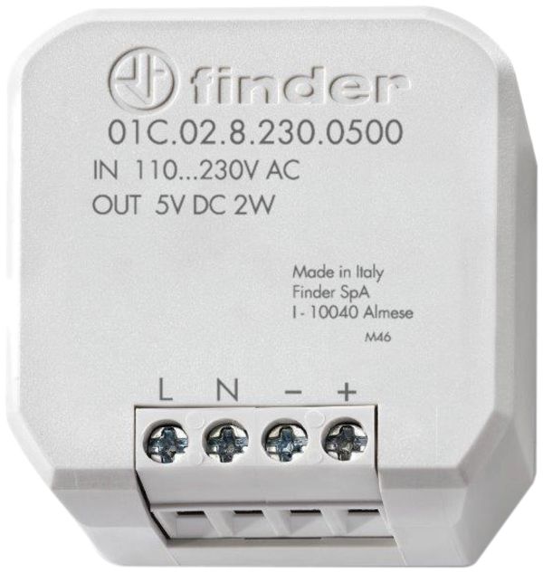 Alimentation INC Finder 01C.02, pour smart BLISS2, IN: 110…230VAC, OUT: 5VDC/2W