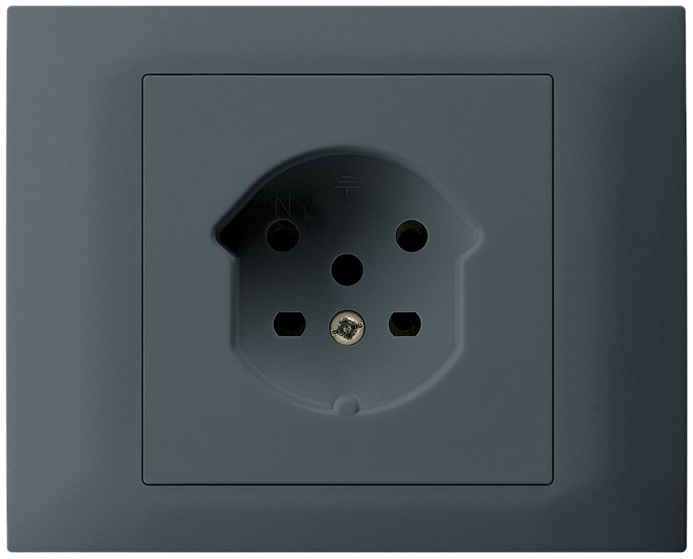 EB-Steckdose HA kallysto Typ 15 mit Steckklemmen mit Prisamobile G3 anthrazit