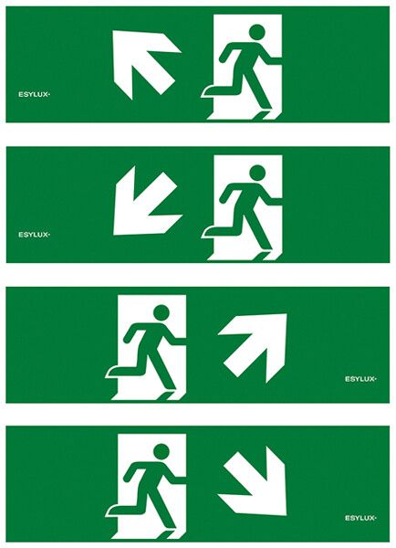 Jeu de pictogrammes ESYLUX SLX FLAT 14 hd/hg/bd/bg