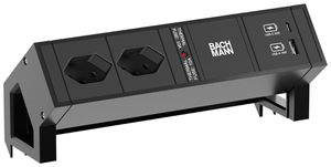 Tischsteckdosenleiste BACHMANN DESK 2 2×T13 1×USB-A 18W 1×USB-C PD 22W 0.2m sz