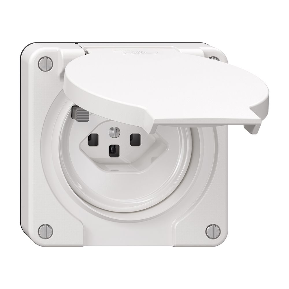 FI-Steckdose NEVO N.CO 30mA, Typ 23, Anschlussklemmen für weitere Steckdosen, ws