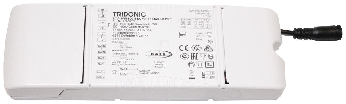 Alimentation LED Sylvania OptiClip 30.1…50.5W 60V 700mA DALI DSI VAR