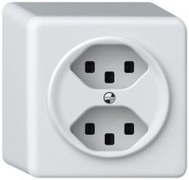 Prise AP origin 2×type 23 16A 230V 88×88×54mm blanc