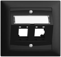 EB-Montageset EDIZIOdue FKE, mit Schrägauslasshaube, für 2×RJ45, schwarz