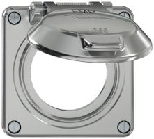 Oberteil ELEMENT SNAPFIX® mit Klappdeckel mit Bezeichnung EMP Ø53mm alu