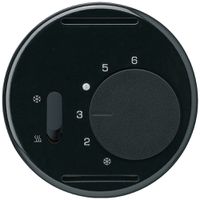 Frontscheibe Hager basico, für Thermostat mit Schalter Heizen/Kühlen, schwarz