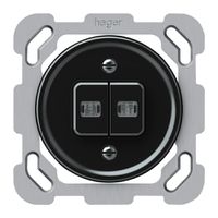 UP-Leuchtdrucktaster origin 2×Tasten 2×bel.2CO 1P 0<1 10A 230V 77×77mm schwarz