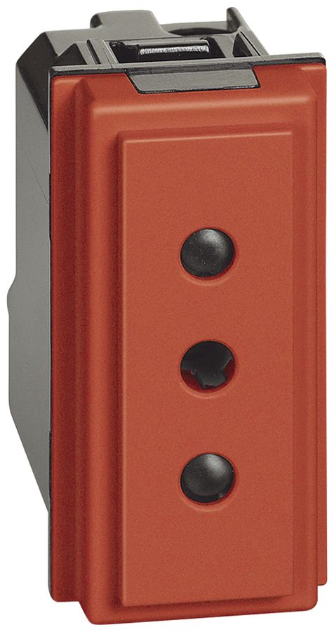 Prise Living Now standard italien 1 module 10A rouge
