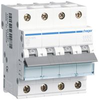Leitungsschutzschalter Hager MCN 4P 415V Typ C 25A Icn 6kA 4TE