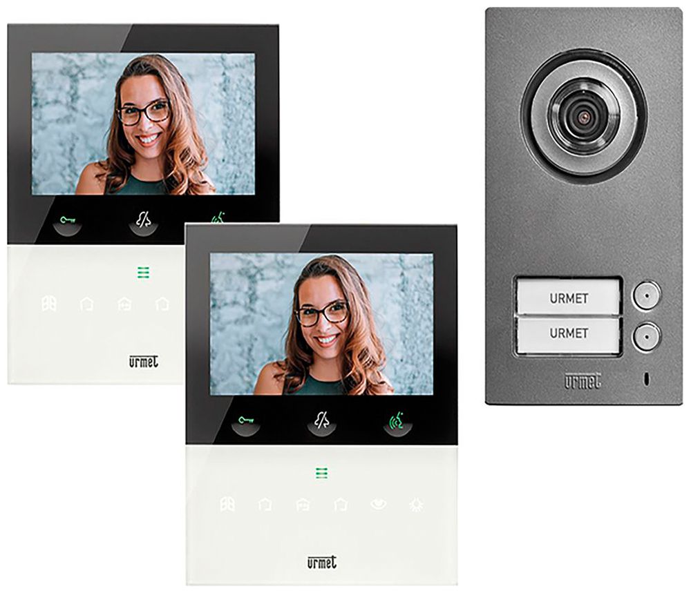 Türsprech-Set Video Urmet 2×Ruftaste 2-Draht weiss