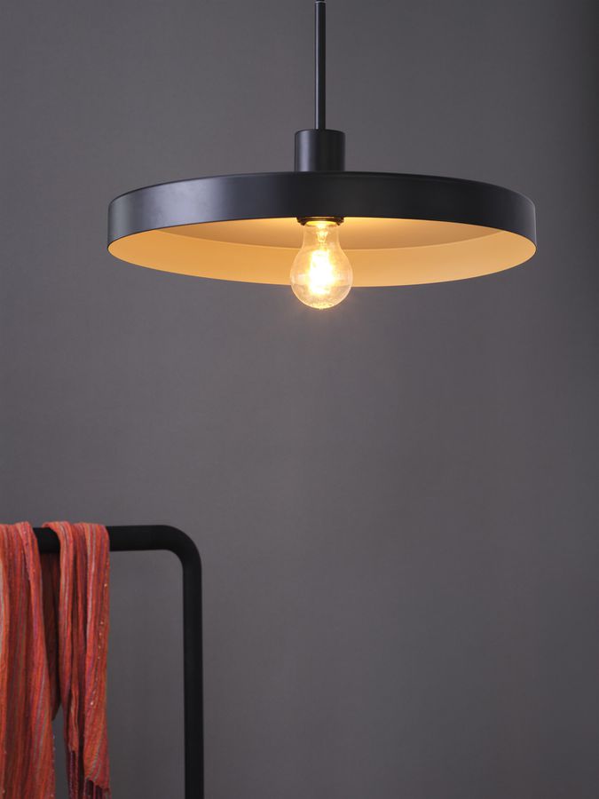 Lampada sospesa LEDVANCE Decor Plate E27 1×15W Ø400mm nero/beige