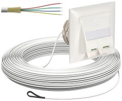 Boîte de déroulement de câble FTTH kit ENC, 2×LC-DX, 2.3mm, 30m, blanc, Cca
