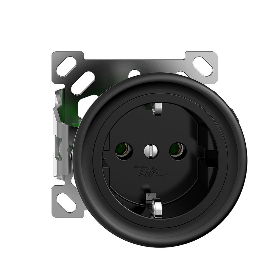 Presa SCHUKO AP Sdue 16A, 250VAC, L+N+PE nero