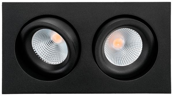 Downlight LED SG Junistar Lux Square 2×7W 1180lm 930 IP20/IP44 42° REG 175×95 ne