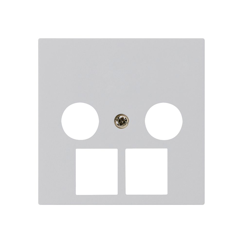 Placca frontale kallysto 2×coassiale/2×RJ45 grigio chiaro