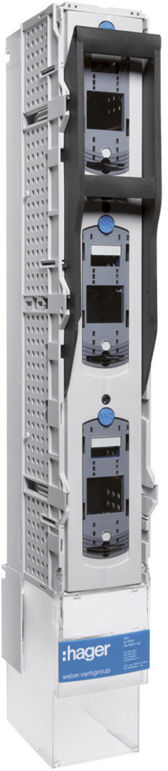 Réglette HPC weber.vertigroup 3P DIN1 250A rail 185mm borne acier