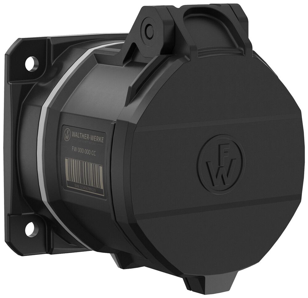 Presa CEE INS NEO 5P 32A >50V 1h grigio IP54 morsetto senza vite 80×80mm