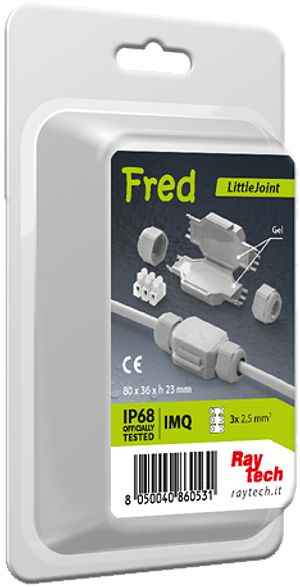 Verbindungsmuffe Raytech FRED mit Gel Verbinder Kabel Ø8…13mm IP68 grau