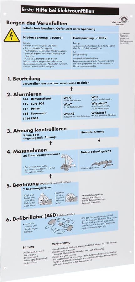 Erste-Hilfe-Tafel Deutsch 210×432mm