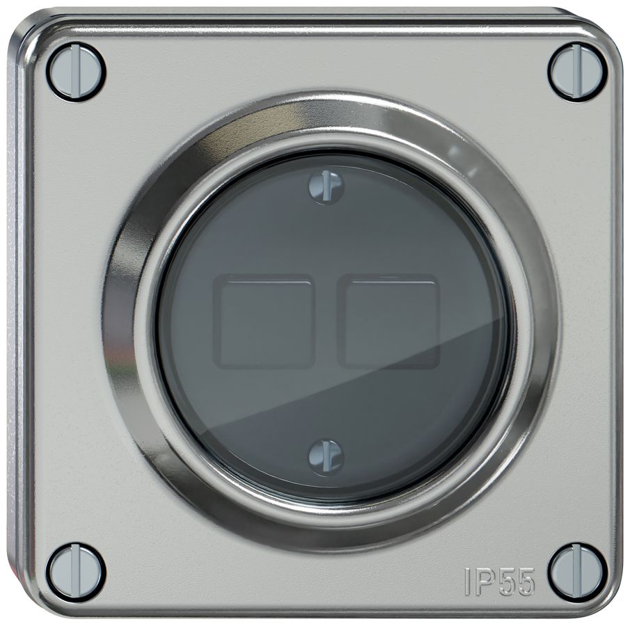 UP-Druckschalter ELEMENT Wiser 2K 2T aluminium