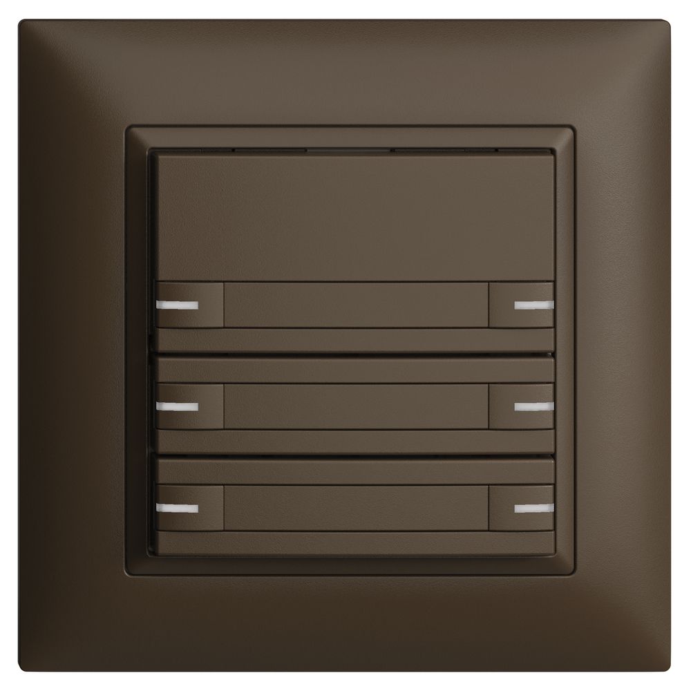 UP-KNX-Taster RGB EDUE FMI, 250mW, m.RGB-LED, m.Papier, 6×Taste, 1×Tastenb., cof