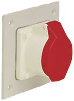 EB-Steckdose CEEtyp 5L 16A 6h gerade, Flansch Gr. III