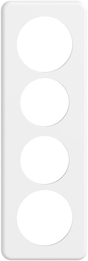 Abdeckplatte STANDARDdue 4×1 weiss 2×Ø50, 2×Ø58