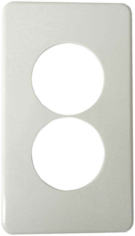 Plaque de recouvrement 2×II 2×58/60mm blanc