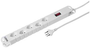 Steckdosenleiste STEBA TWIST 5×T13 mit Kinderschutz+Resetschalter 3m weiss