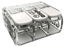 Verbindungsklemme WAGO 221 3×0.5…6mm² Hebel 37A 440V grau transparent