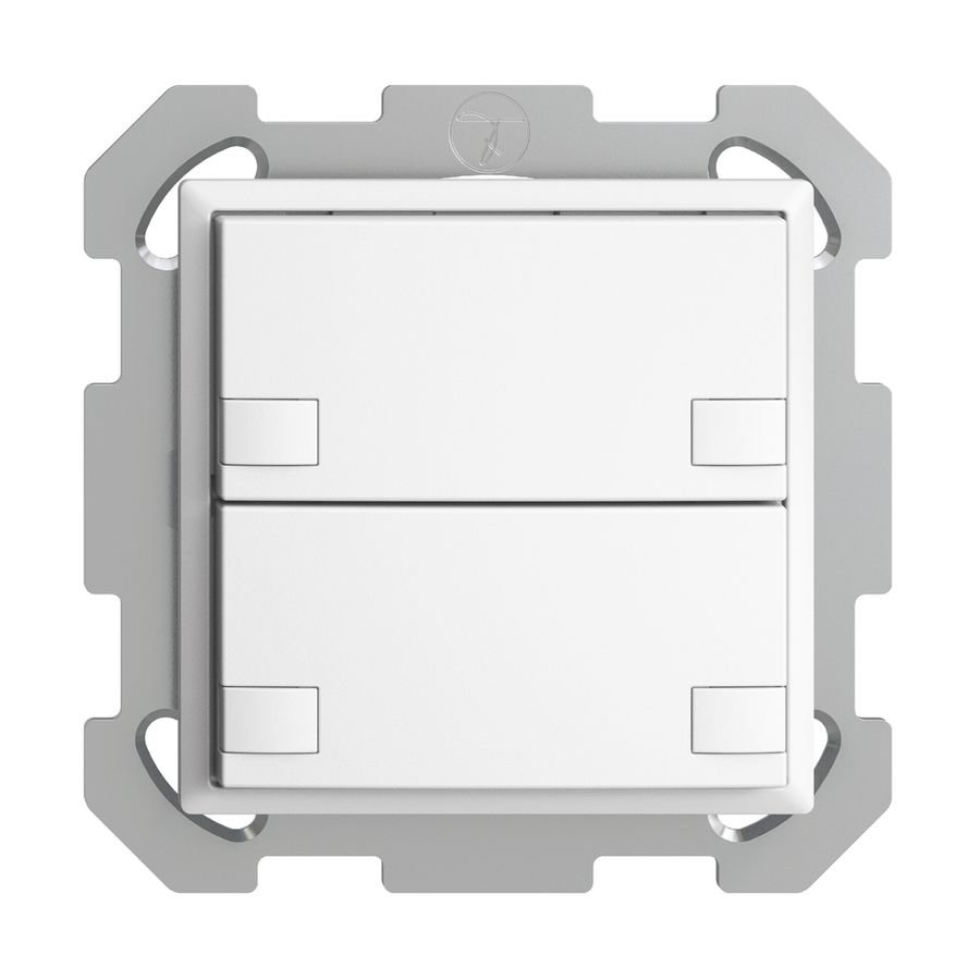 UP-KNX-Taster RGB EDUE, 250mW, o.LED, 2×Taste, 2×Tastenb., ws