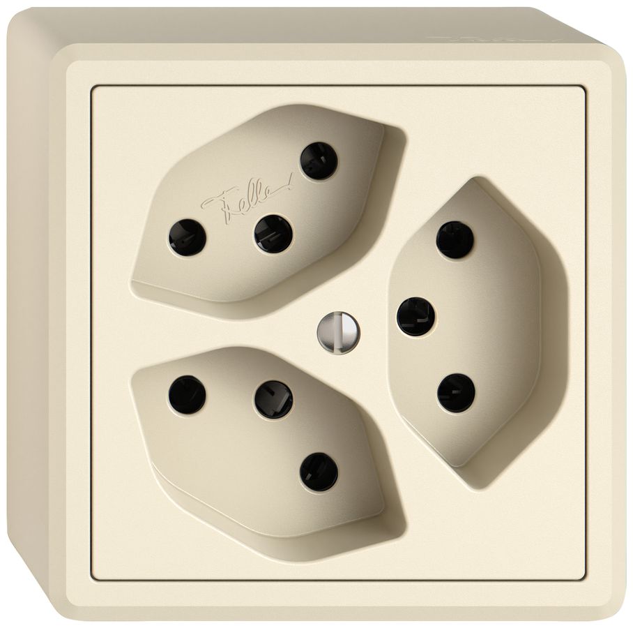 AP-Steckdose EDIZIO.liv SNAPFIX® 3×T13 cr