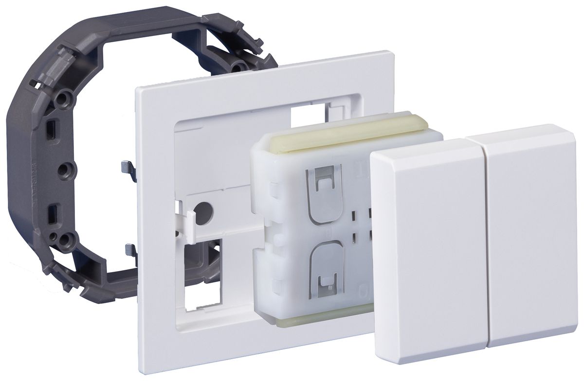 Émetteur mural Omnio double touche sans inscription 4 canaux bc