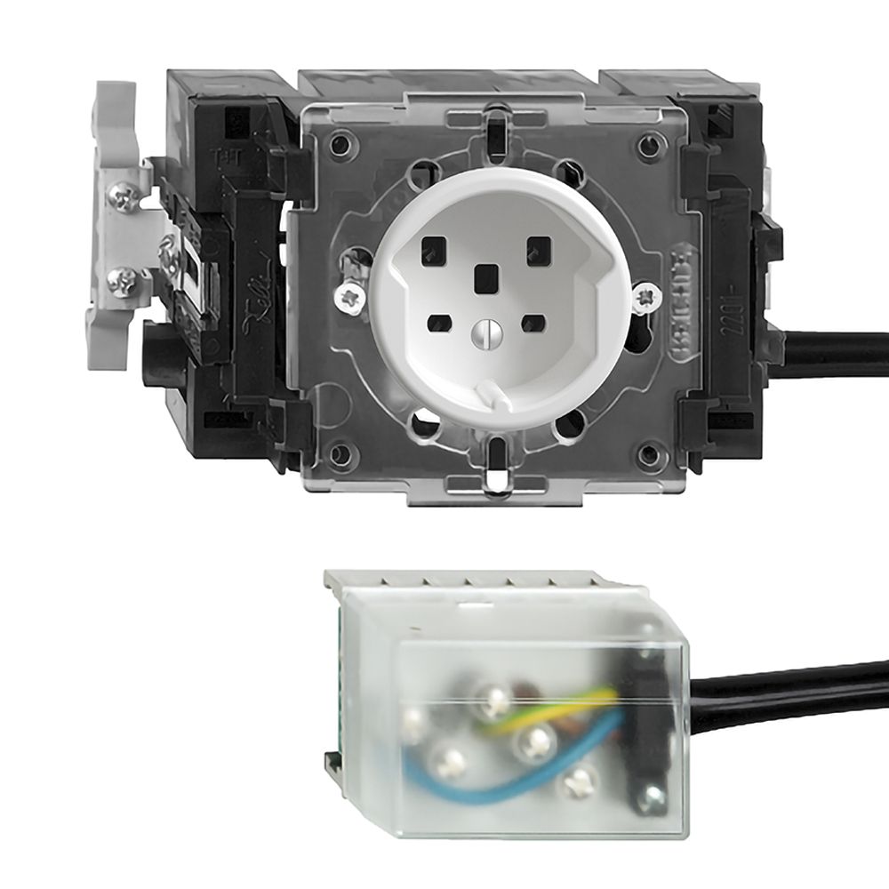 Prise INC FH T25 16A blanc 53mm Snap pour câbl.plat powerbus