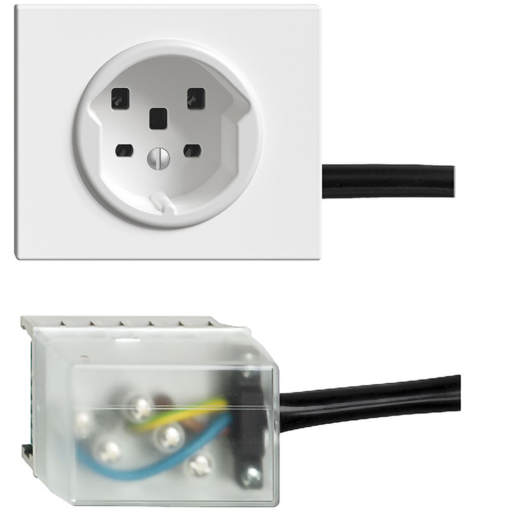 EB-Steckdose T25 16A weiss für Flachkabel Powerbus