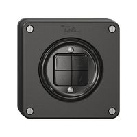 NUPU-Storenschalter NEVO, 2-Kanal, Einbautiefe 18 mm, 87×87 mm, schwarz