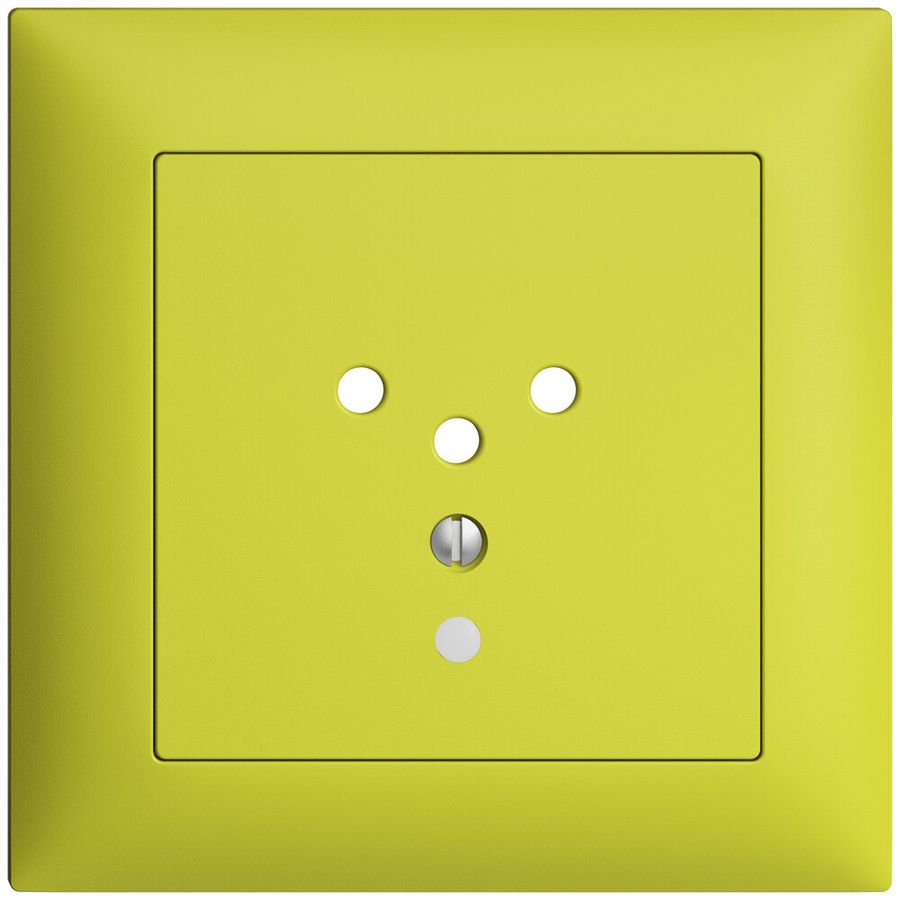 UP-Frontset EDIZIOdue T12 lemon 88×88mm mit Linse für Steckdose