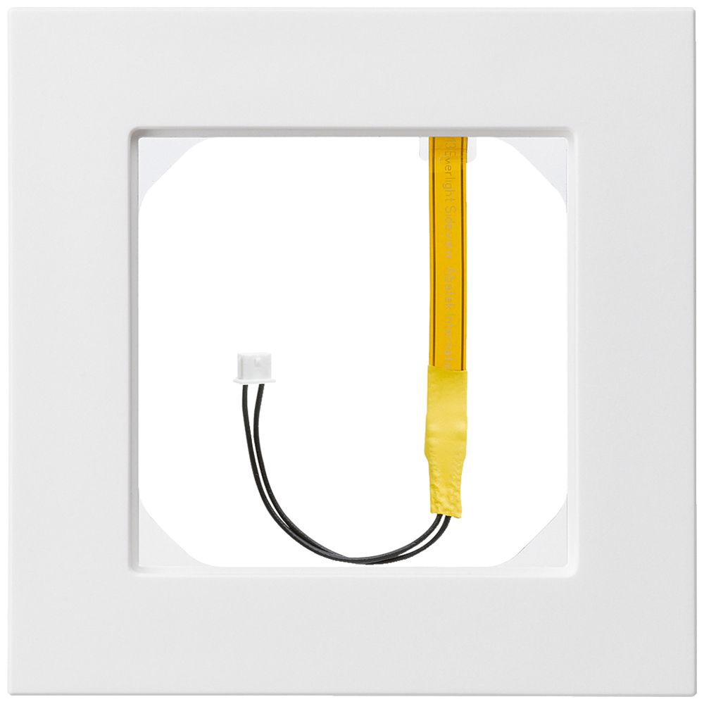 Cadre de recouvrement kallysto.pro 1×1 blanc pour éclairage bleu