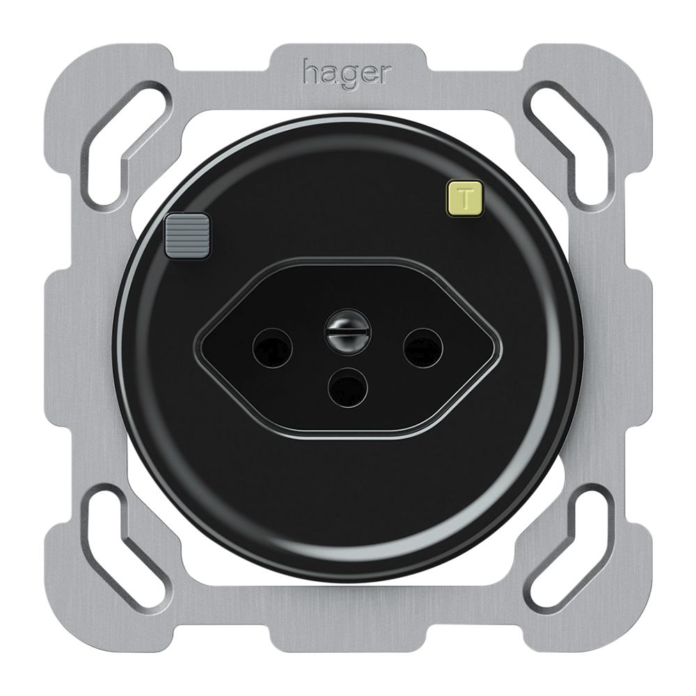 UP-Steckdose FI origin 1×Typ 13 30mA 10A 230V 77×77mm schwarz