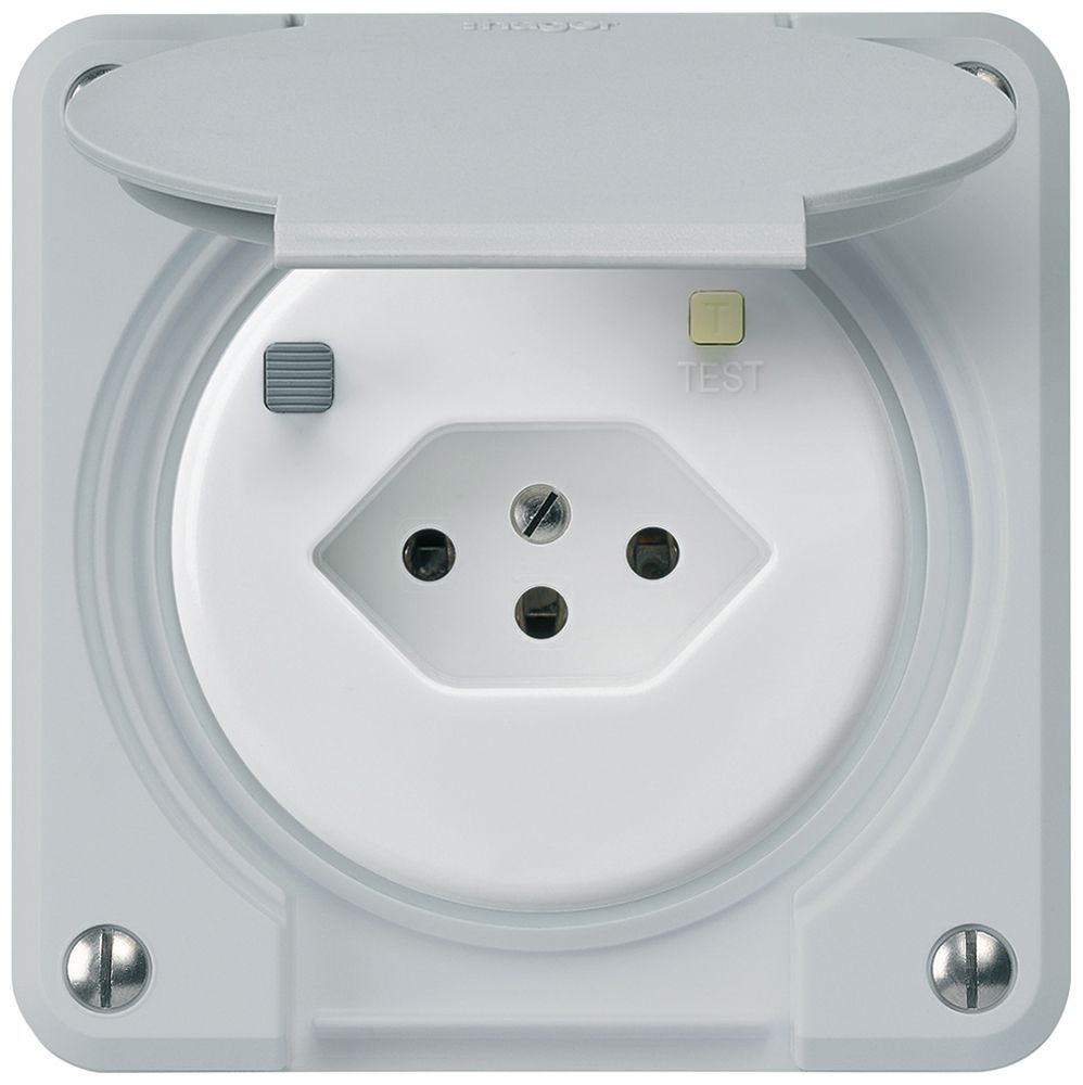 Prise FI robusto A T13 30mA gris clair