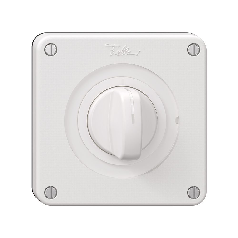 Deckel NEVO, f.Drehschalter m.Drehgriff, m.schwarzer Dichtung, weiss