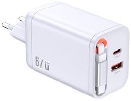 USB-Ladesteckdose M. Schönenberger 1×USB-A 1×USB-C 3000mA 3…20V weiss