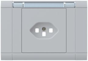 EB-Frontset kallysto, für EB-Steckdose 1×T23, mit Bezeichnungsträger, hellgrau