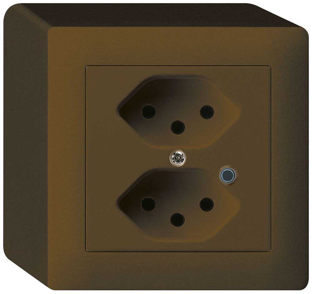 Presa AP Hager kallysto 2×T13 illuminato Q marrone