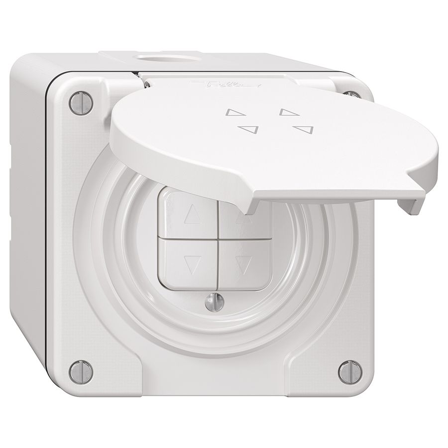 Interruttore p.tapparelle NAP NEVO, 2-canale, altezza d.mont.65 mm, 87×87 mm, bi