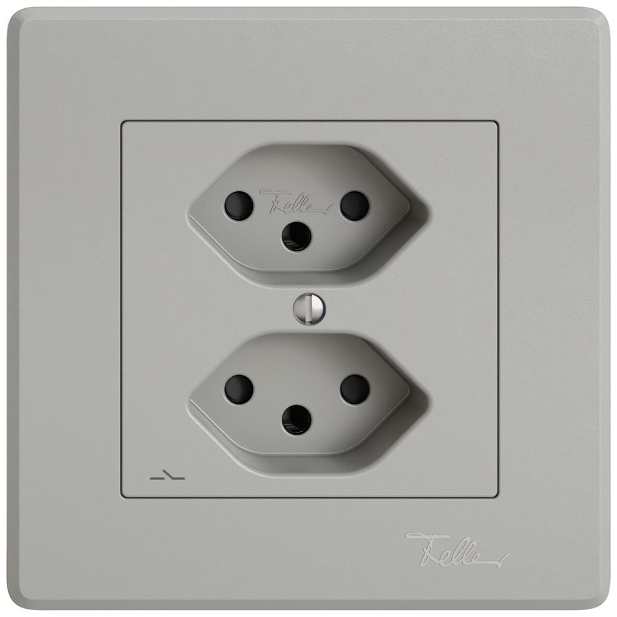 Presa INC EDIZIO.liv SNAPFIX® 2×T13 1×S con shutter grc