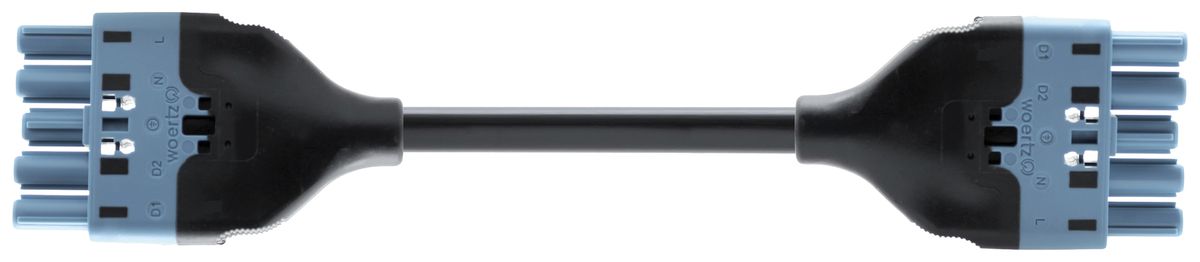 Câble de connexion Woertz 49345/C2 5×2.5mm² 250V 20A 8m bl prise-fiche Cca