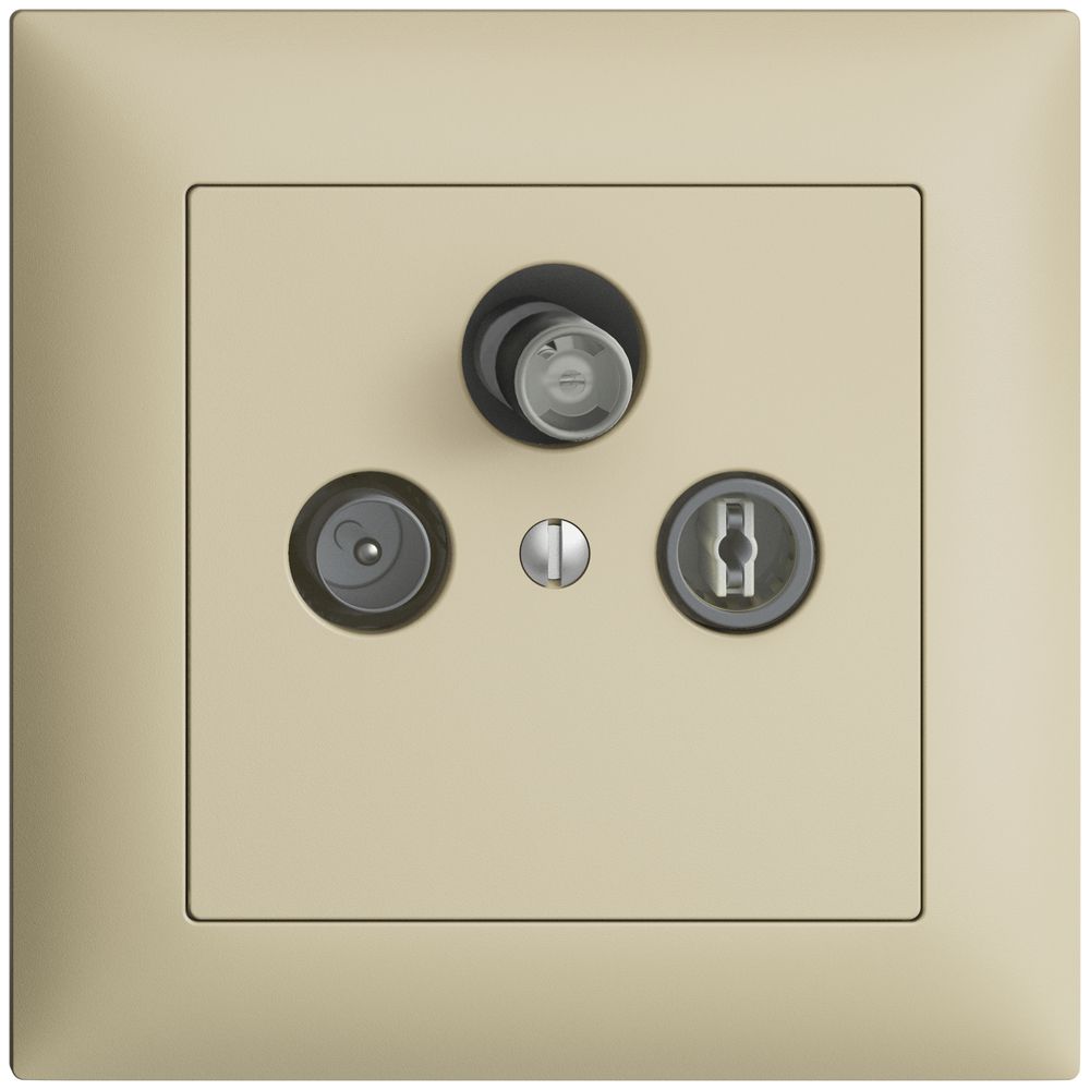 Prise d'antenne ENC SAT DB52 EDIZIOdue vanille, avec IEC/F